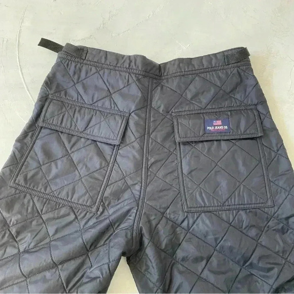 Vintage Polo Jeans Co Ralph Lauren mens quilted blue joggers pants size 29 - Picture 9 of 9